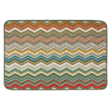 MadeNorth Stain Resistant Candy Multi Green Zigzag