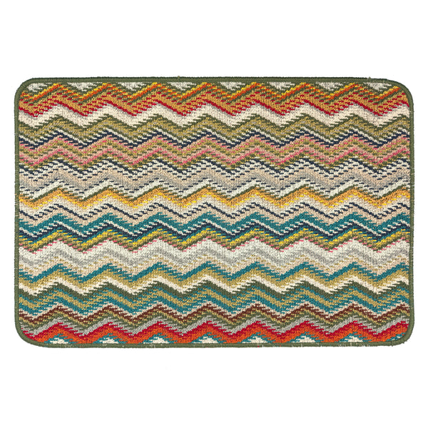 My Mat Stain Resistant Candy Multi Green Zigzag