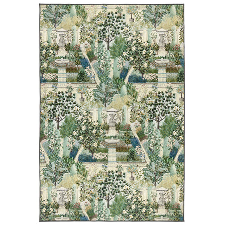 Sanderson By Highgrove x Hug Rug Eco-Washable Carpet Garden Sanctuary with a nature inspired pattern.