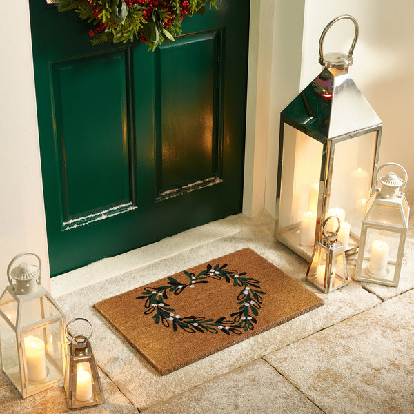 My Mat Printed Coir Mistletoe Heart