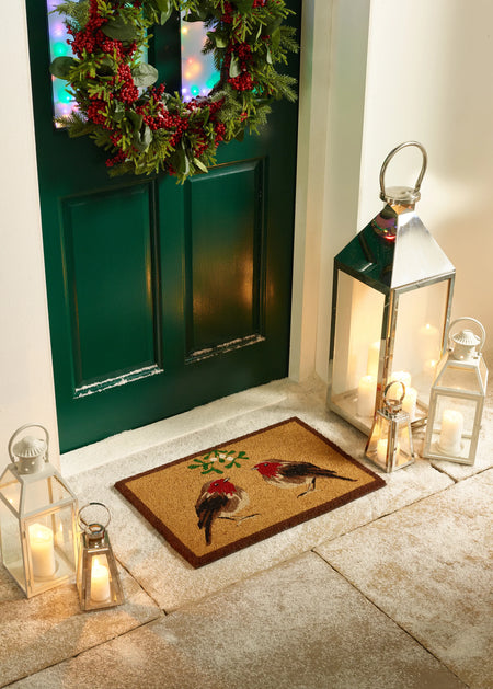 MadeBeyond Printed Coir Christmas Robins