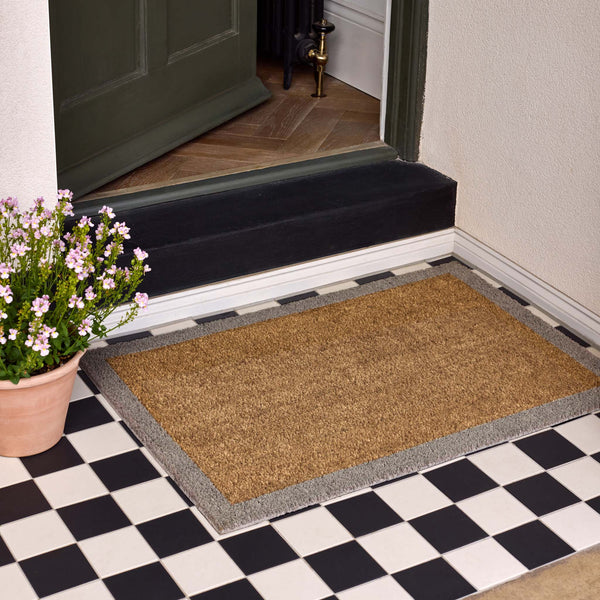 My Mat Printed Coir Border Taupe
