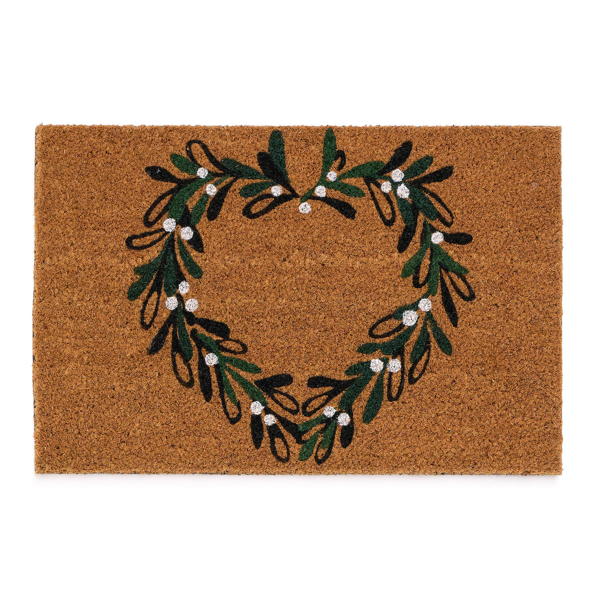 My Mat Printed Coir Mistletoe Heart