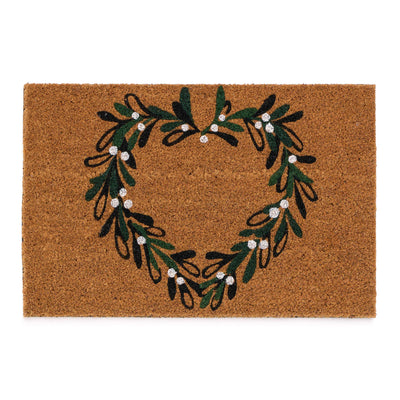 My Mat Printed Coir Mistletoe Heart