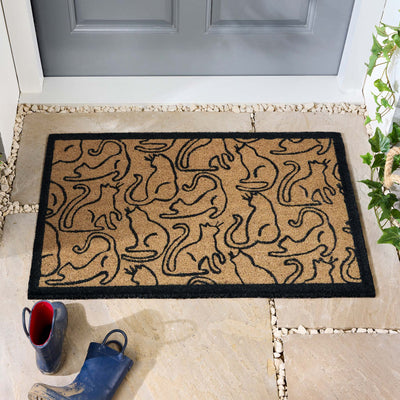 My Mat Printed Coir Outline Cats