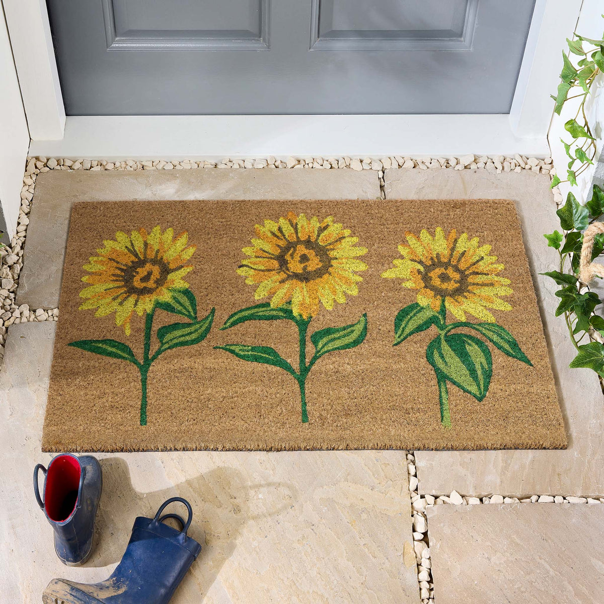 My Mat Printed Coir Multi Sunflowers
