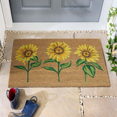 My Mat Printed Coir Multi Sunflowers