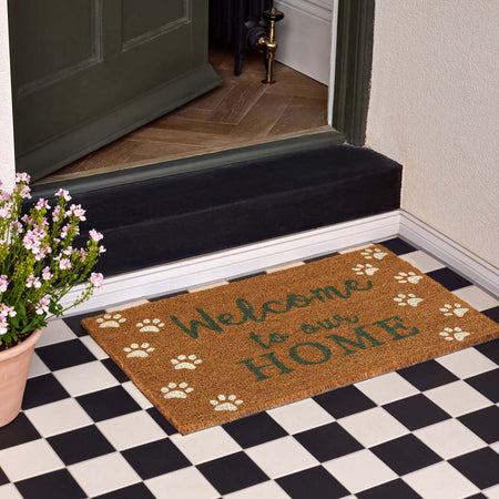 MadeBeyond Printed Coir Welcome Paws Doormat