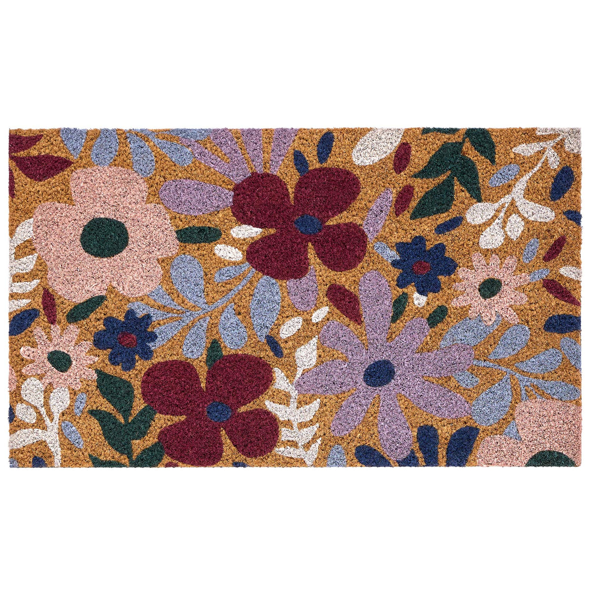 Wildflower Meadow Doormat. Made from 100% coconut husk fibres featuring oversized blooms.