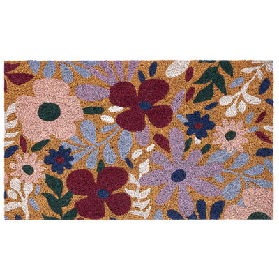 Wildflower Meadow Doormat. Made from 100% coconut husk fibres featuring oversized blooms.