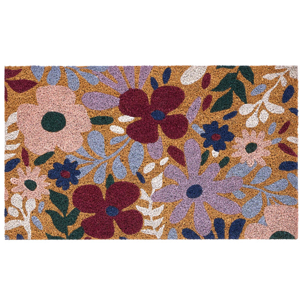 Wildflower Meadow Doormat. Made from 100% coconut husk fibres featuring oversized blooms.