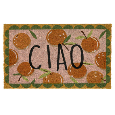 My Mat Printed Coir Ciao Orange