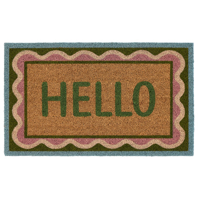 My Mat Printed Coir Hello Scallop