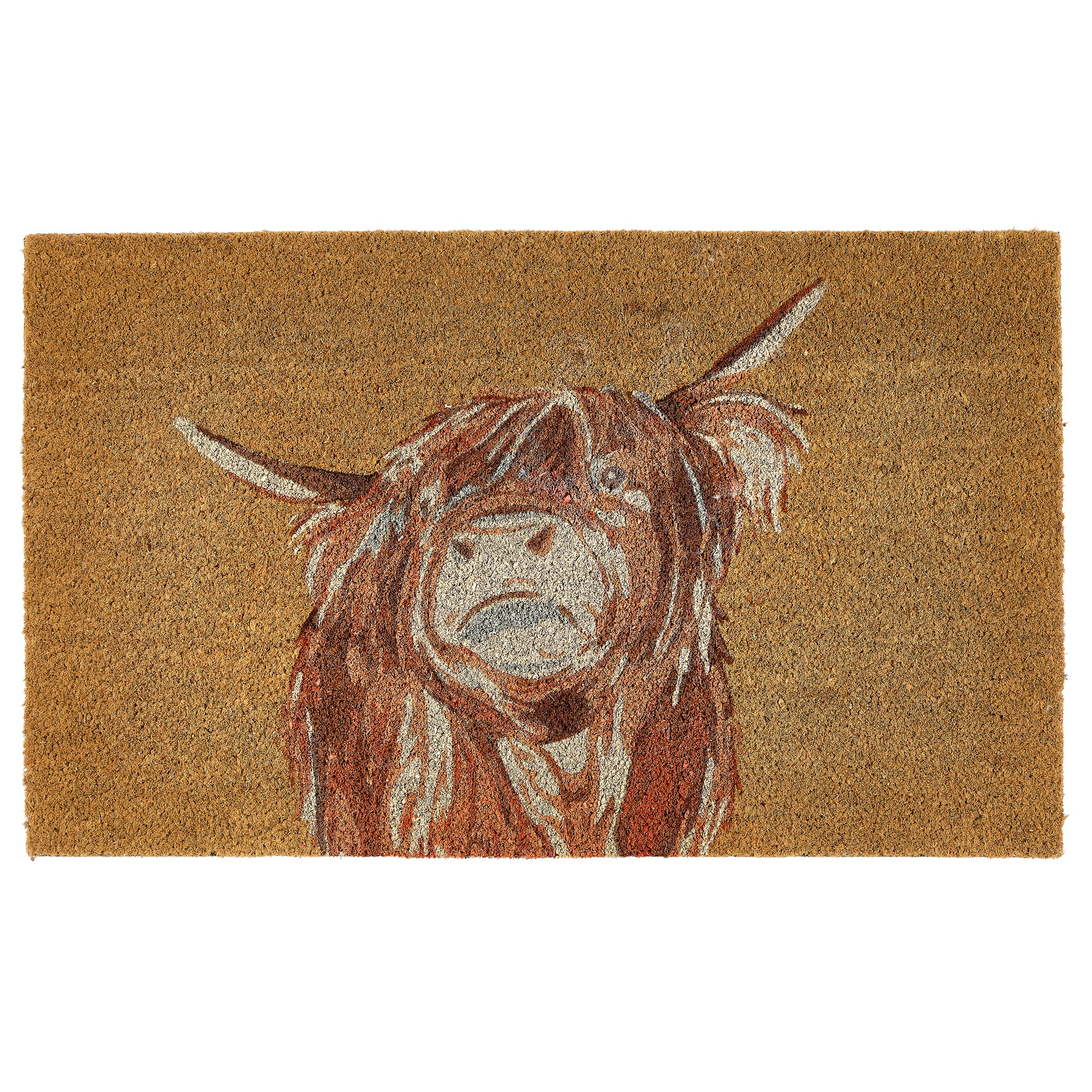 MY MAT Printed Coir Welcome Mat - 45x75cm, Natural Coconut Fiber For Indoor/Outdoor Use