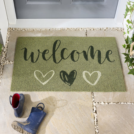 MadeBeyond Printed Coir Welcome Sage