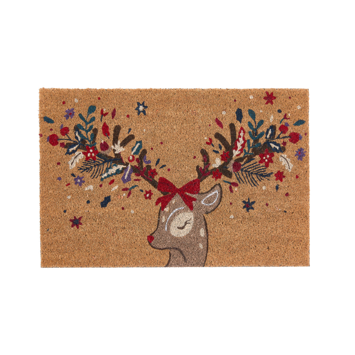 My Mat Printed Coir Christmas Colourful Deer