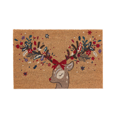 My Mat Printed Coir Christmas Colourful Deer