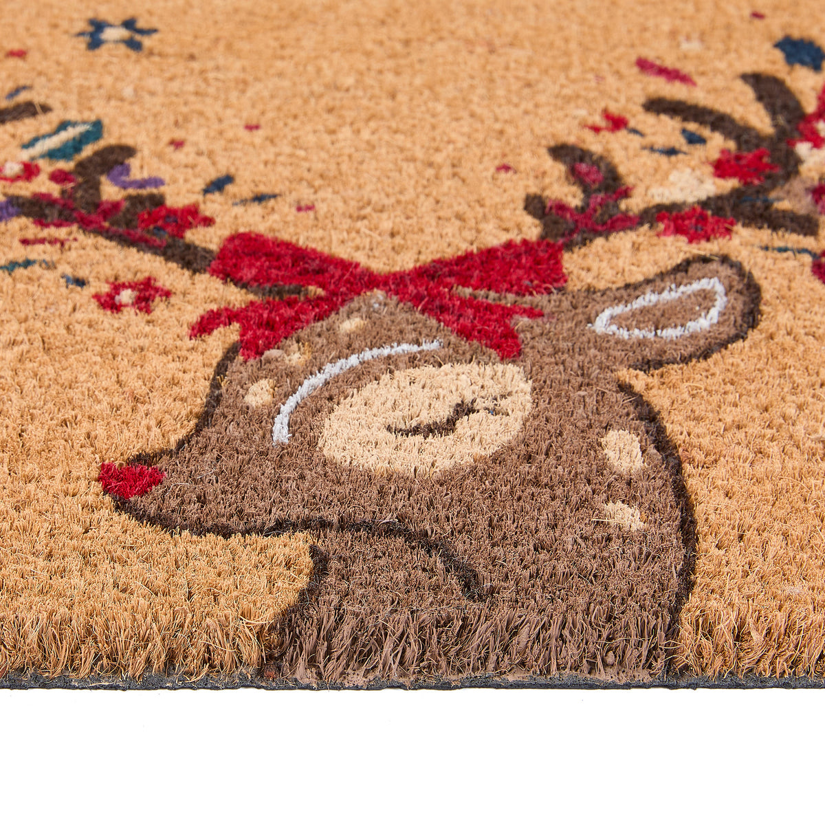 My Mat Printed Coir Christmas Colourful Deer