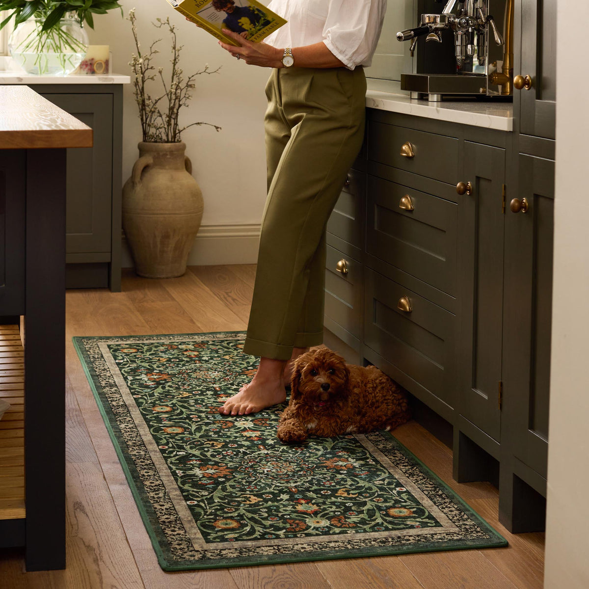 Hug Rug Eco-Washable Country Paisley Green