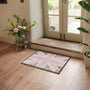 Country Rose Flag Doormat- 100% recycled cotton doormat featuring a pink union jack flag surround by florals.