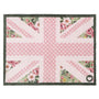 Country Rose Flag Doormat- 100% recycled cotton doormat featuring a pink union jack flag surround by florals.