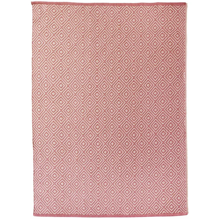 Hug Rug Woven Diamond Rug Coral Pink