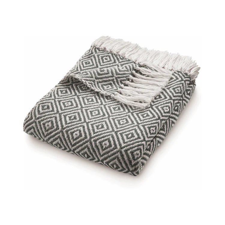 Hug Rug Woven Diamond Throw Warm Grey