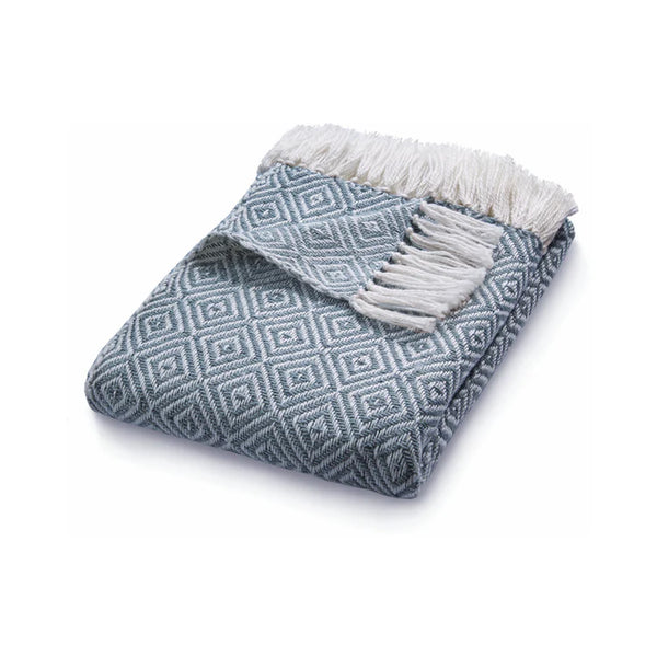 Hug Rug Woven Diamond Throw Denim Blue