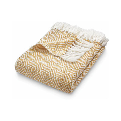 Hug Rug Woven Diamond Throw Gold