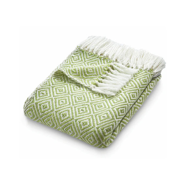 Hug Rug Woven Diamond Throw Green