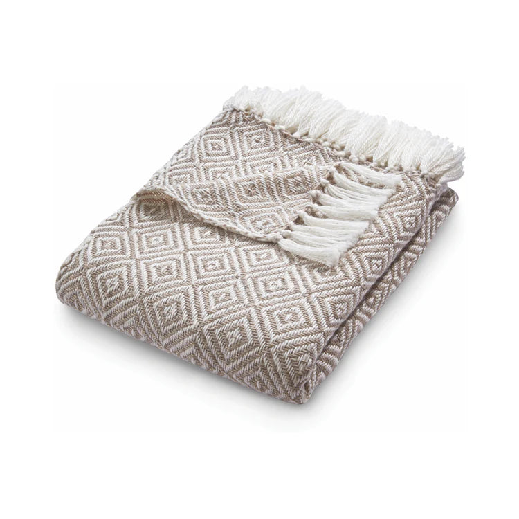 Hug Rug Woven Diamond Throw Natural - Phoenox Textiles