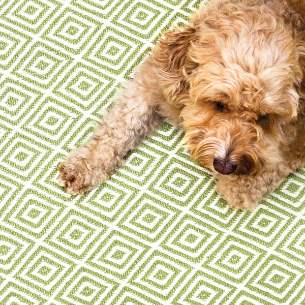 Hug Rug Woven Diamond Rug Green