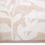 Eden Leaves Natural- 100% recycled material rug featuirng white florals against a natural background.