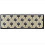 A rectangular runner featuring a repeating pattern of dark gray stylized trees and a solid dark charcoal border.