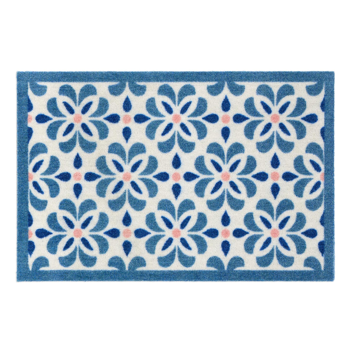 Dip & Drip Nylon Printed Bathroom Geo Blue Tile