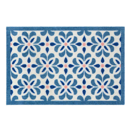 MadeNorth Nylon Printed Bathroom Geo Blue Tile