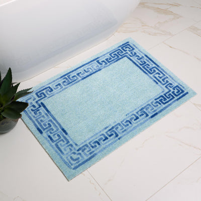 My Mat Nylon Printed Bathroom Greek Key Border