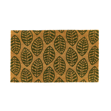 MadeBeyond Printed Coir Green Leaves Doormat