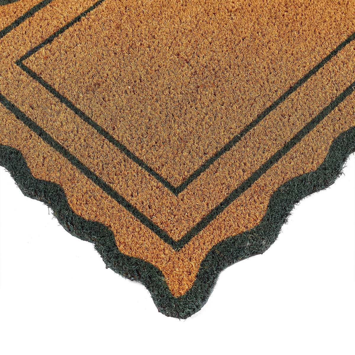 My Mat Printed Coir Green Scallop Border Doormat