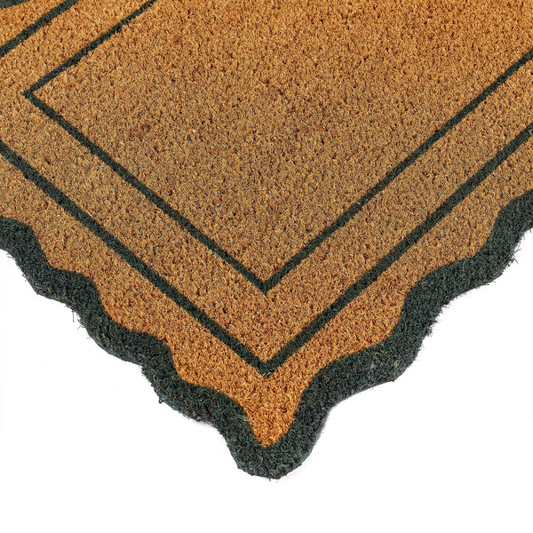 My Mat Printed Coir Green Scallop Border Doormat