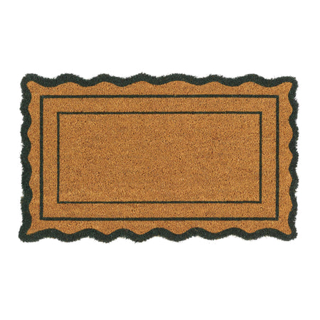 MadeBeyond Printed Coir Green Scallop Border Doormat