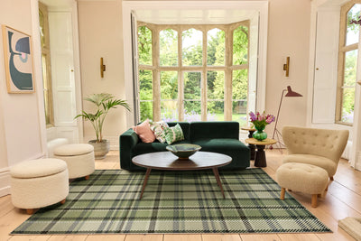 Hug Rug Eco-Washable Isla Green Plaid
