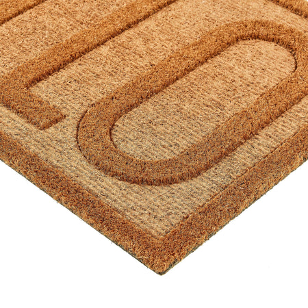MadeNorth Embossed Coir Hello Doormat