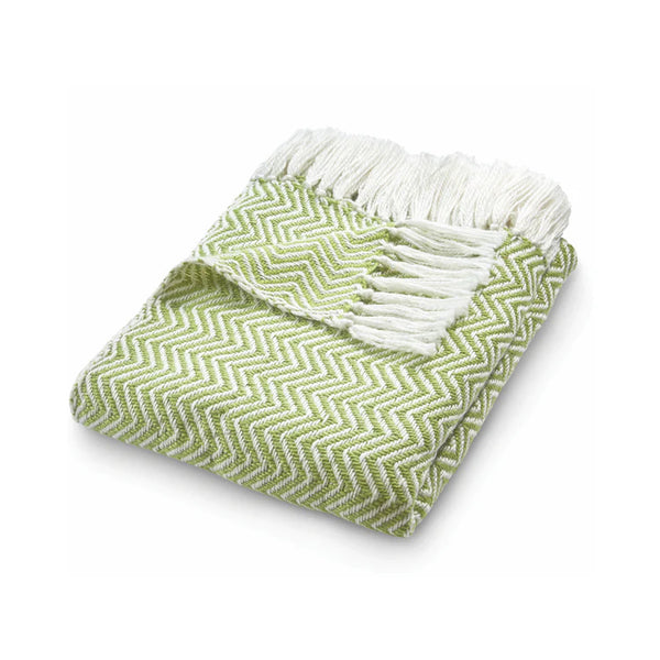 Hug Rug Woven Herringbone Throw Green