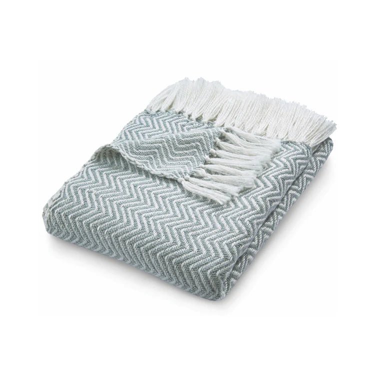 Hug Rug Woven Herringbone Throw Sky Grey