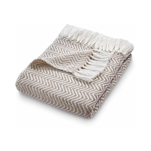 Hug Rug Woven Herringbone Throw Natural