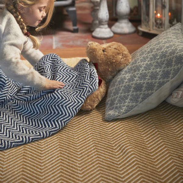 Hug Rug Woven Herringbone Rug Gold