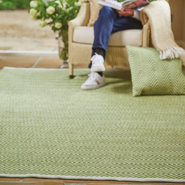 Hug Rug Woven Herringbone Rug Green