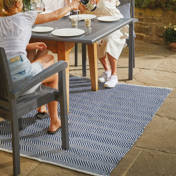 Hug Rug Woven Herringbone Rug Navy