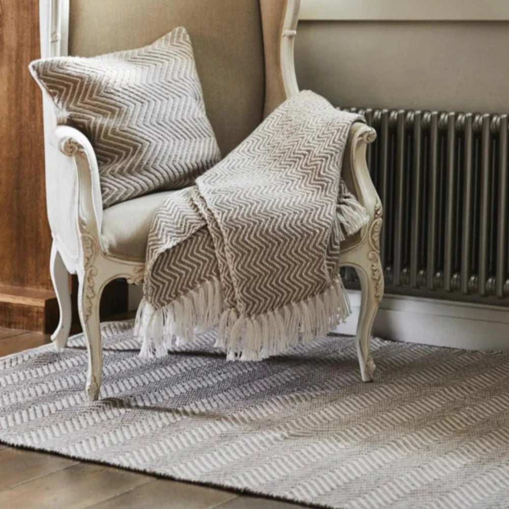 Hug Rug Woven Herringbone Cushion Natural